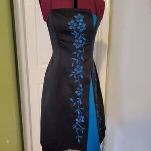 Black & Teal Holiday party dress
